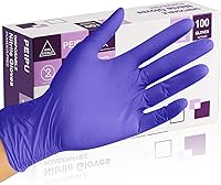 PEIPU Nitrile Disposable Gloves, Powder-Free Latex-Free 100 Pack S/M/L/XL - Cleaning Food Prep Protection