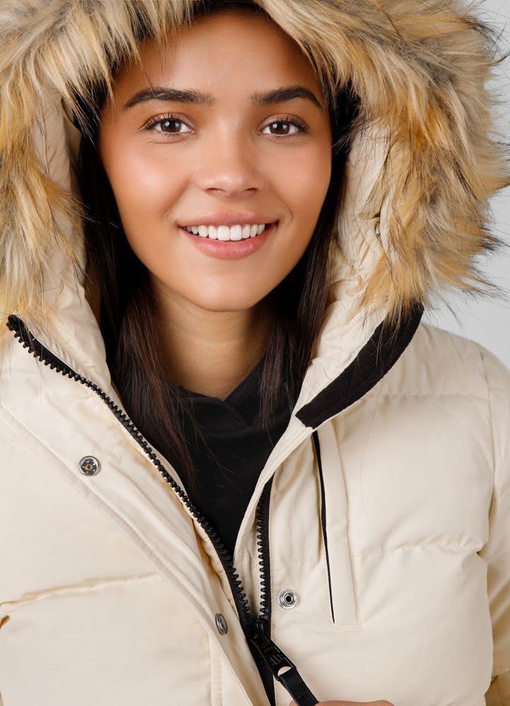 PITBULL - Winterjacke Damen mit Kapuze Azalea, Jacke Damen mit Reißverschluss, Bequeme Seitliche Taschen, Damen Wintersteppjacke, Perfekt für Winter