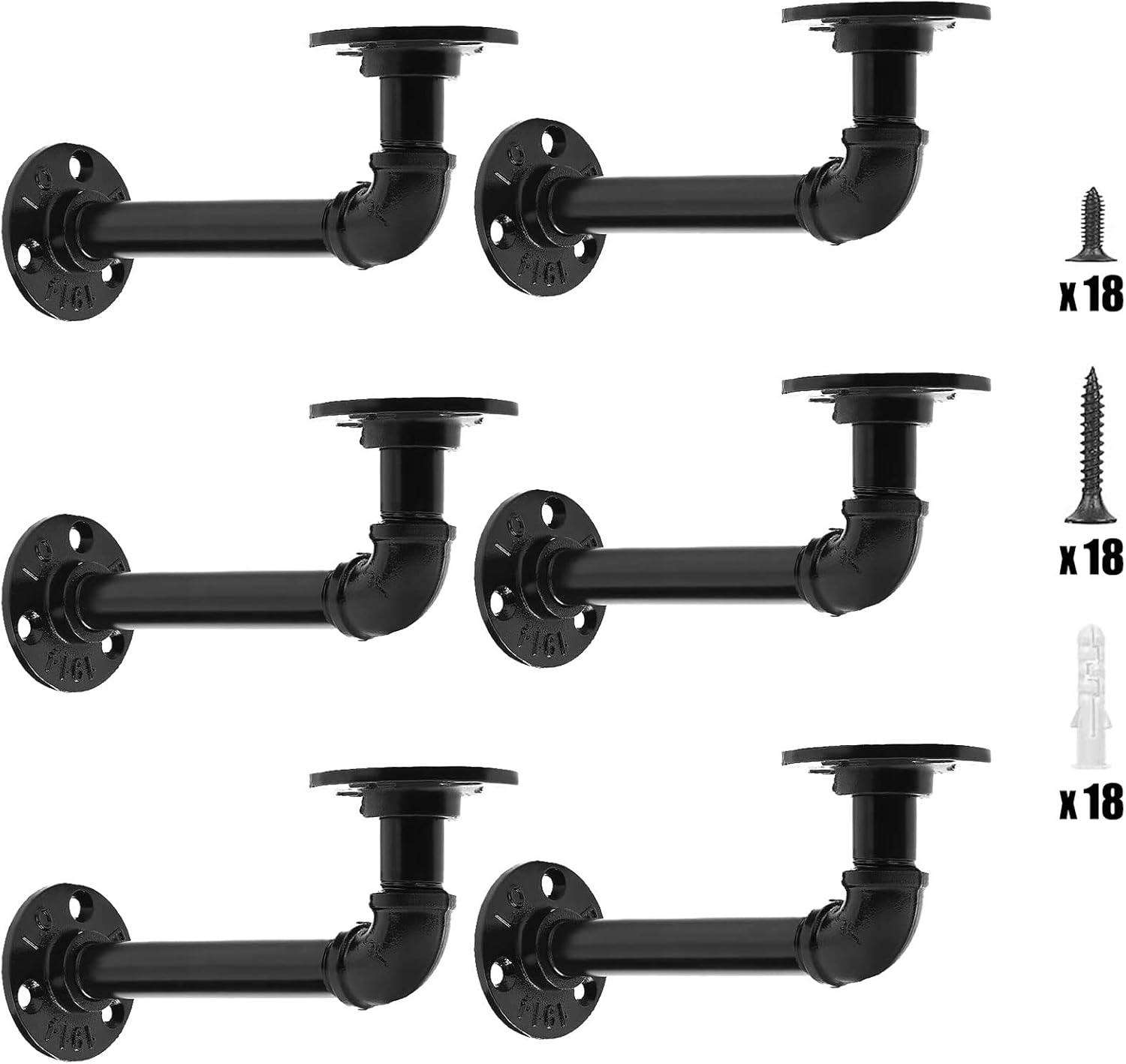 Pipe Shelf Brackets Industrial DIY L Pipe Floating Shelf Brackets for
