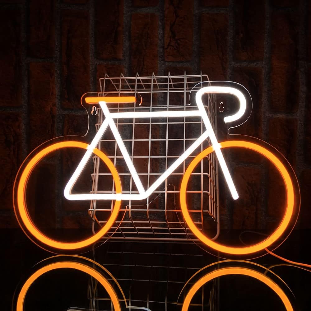 Bicycle Led Signs Yellow White Neon Signs For Wall Decor Led Sign Personalized USB Powered Neon Lights for Bedroom Restaurant Bar Decor