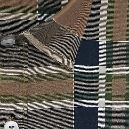 Image of GHPC 100% Cotton Checkered Half Sleeves Regular Fit Formal Shirt for Men