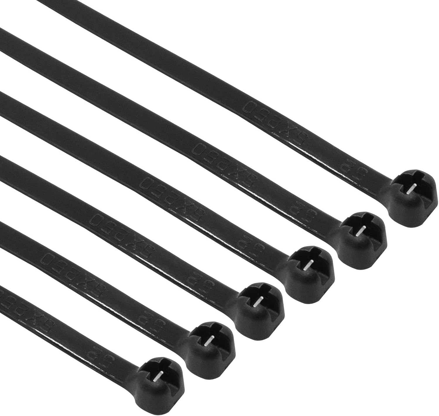 200pcs Push Mount Zip Ties, 10" Cable Zip Tie with Stainless Steel Metal Tooth Locking Device, Self Locking Straps Heavy Duty Nylon Zip Tie Clips for Industry, Auto, Construction, Electronic (10inch)
