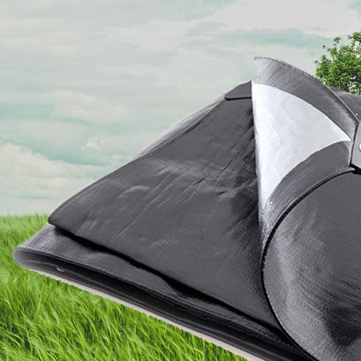 Black/Silver Heavy Duty Tarp 10X20