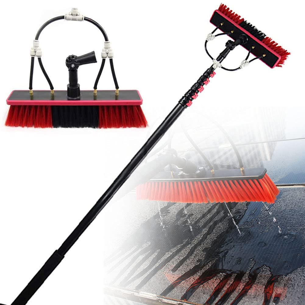 Brosse de lavage porteuse d'eau télescopique pour un nettoyage solaire optimal