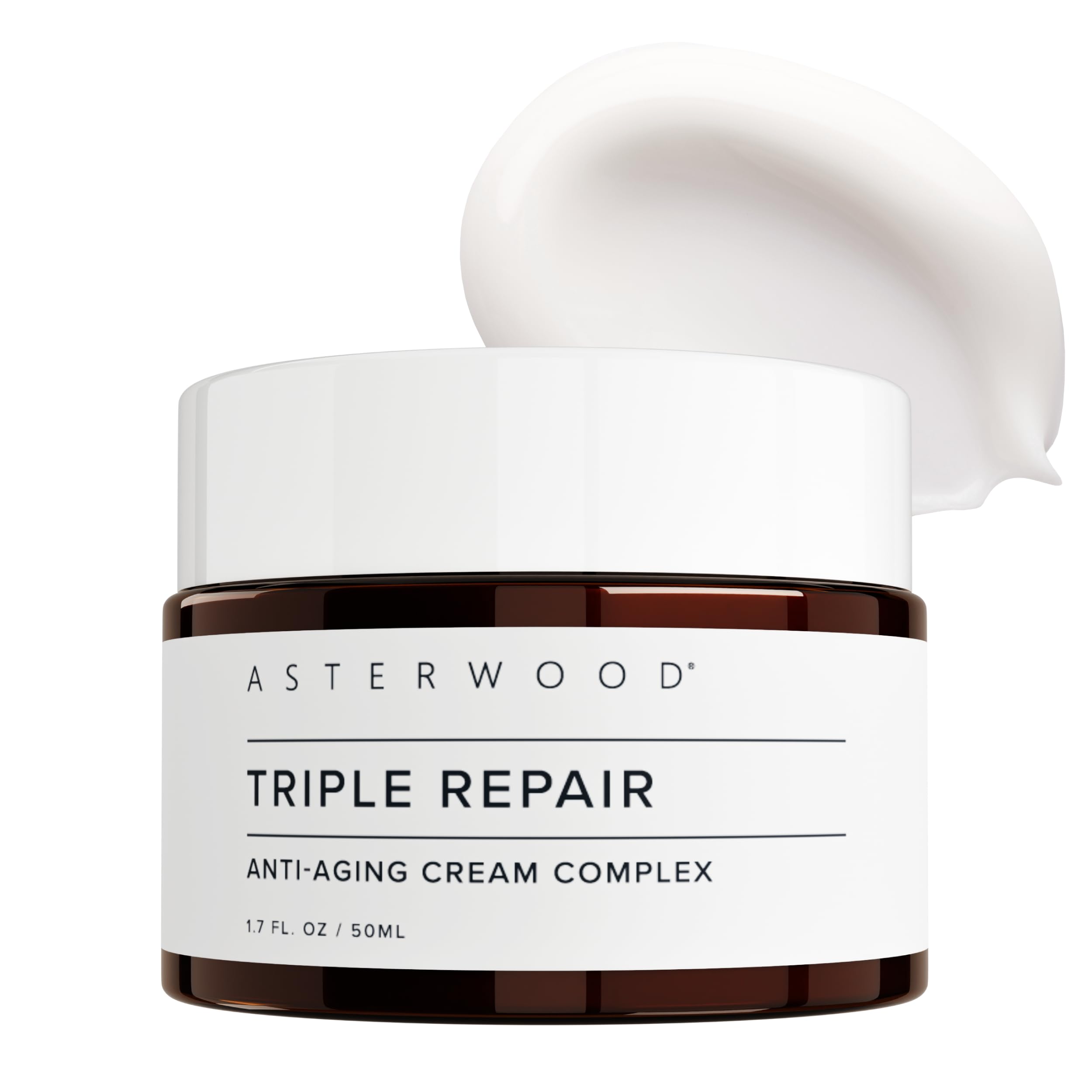 Asterwood Matrixyl 3000, Argireline Peptide, Vitamin C Cream - Triple Repair - with Hyaluronic Acid - Anti-Aging, Wrinkle Reducing, Hydrating - Fragrance-Free - 1.7 Fl Oz