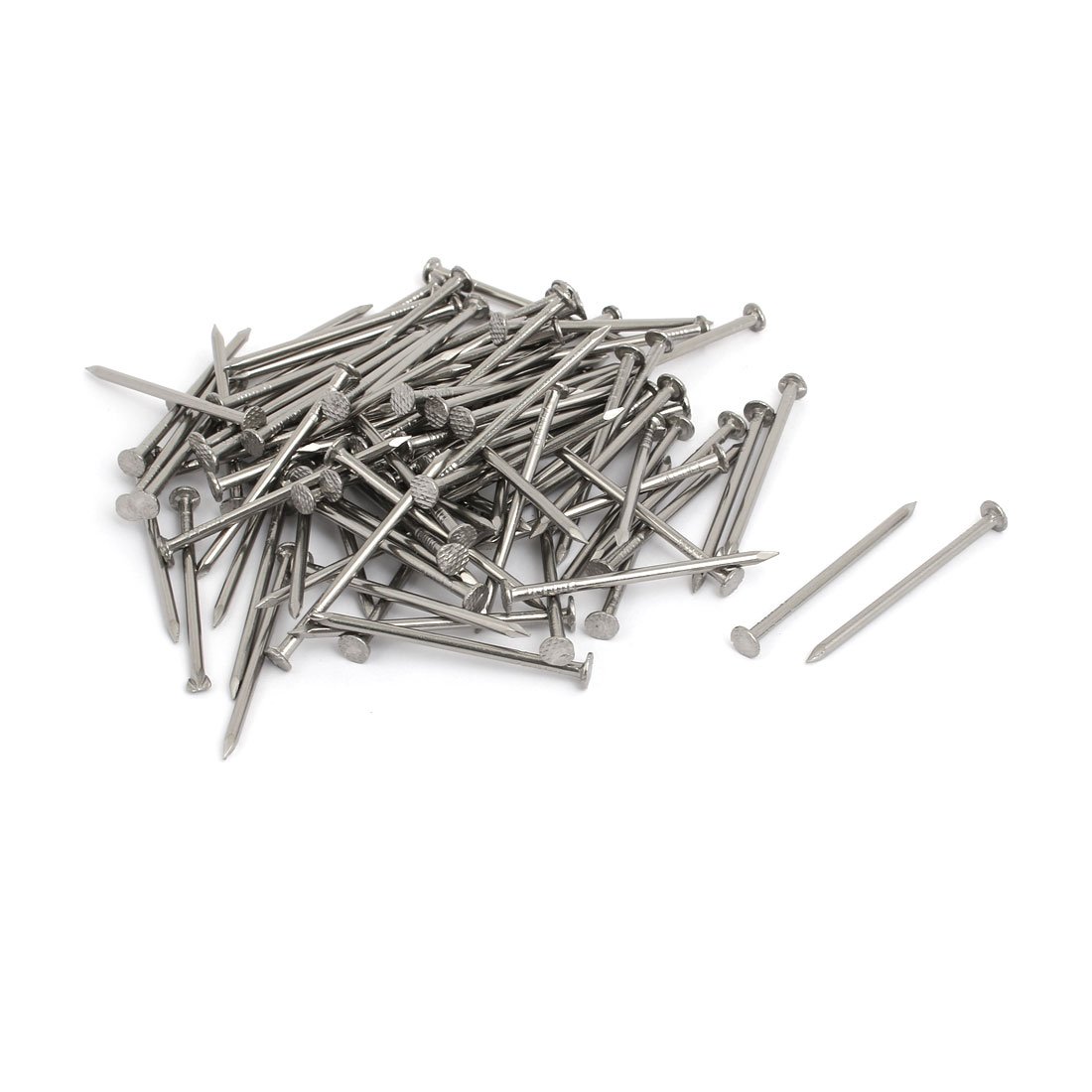 Aexit 2 Inch Fastener Length 316 Stainless Steel Cement Wood Sliding Nail Silver Tone 100pcs Model:35as643qo446