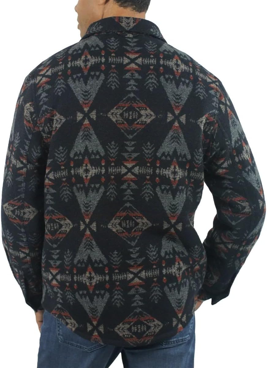 Jachs Men's Wool Blend Sherpa Lined Flannel Shirt Jacket - Image 2