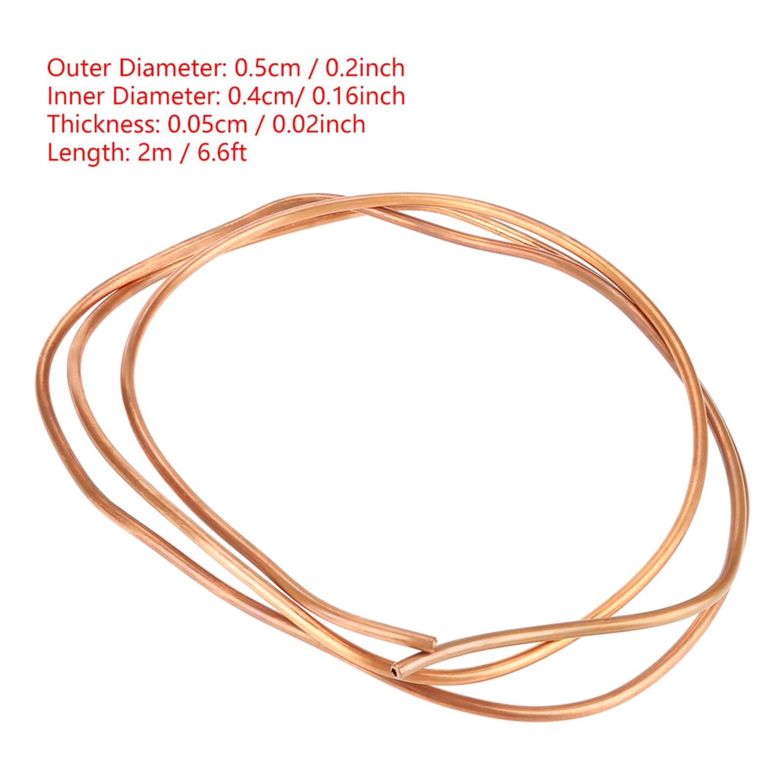 Weichkupfer-Spiralrohr T2 Kupfer – 6mm Außen, 4mm Innen, 2m Länge – Für Kältetechnik & Tauchkühler