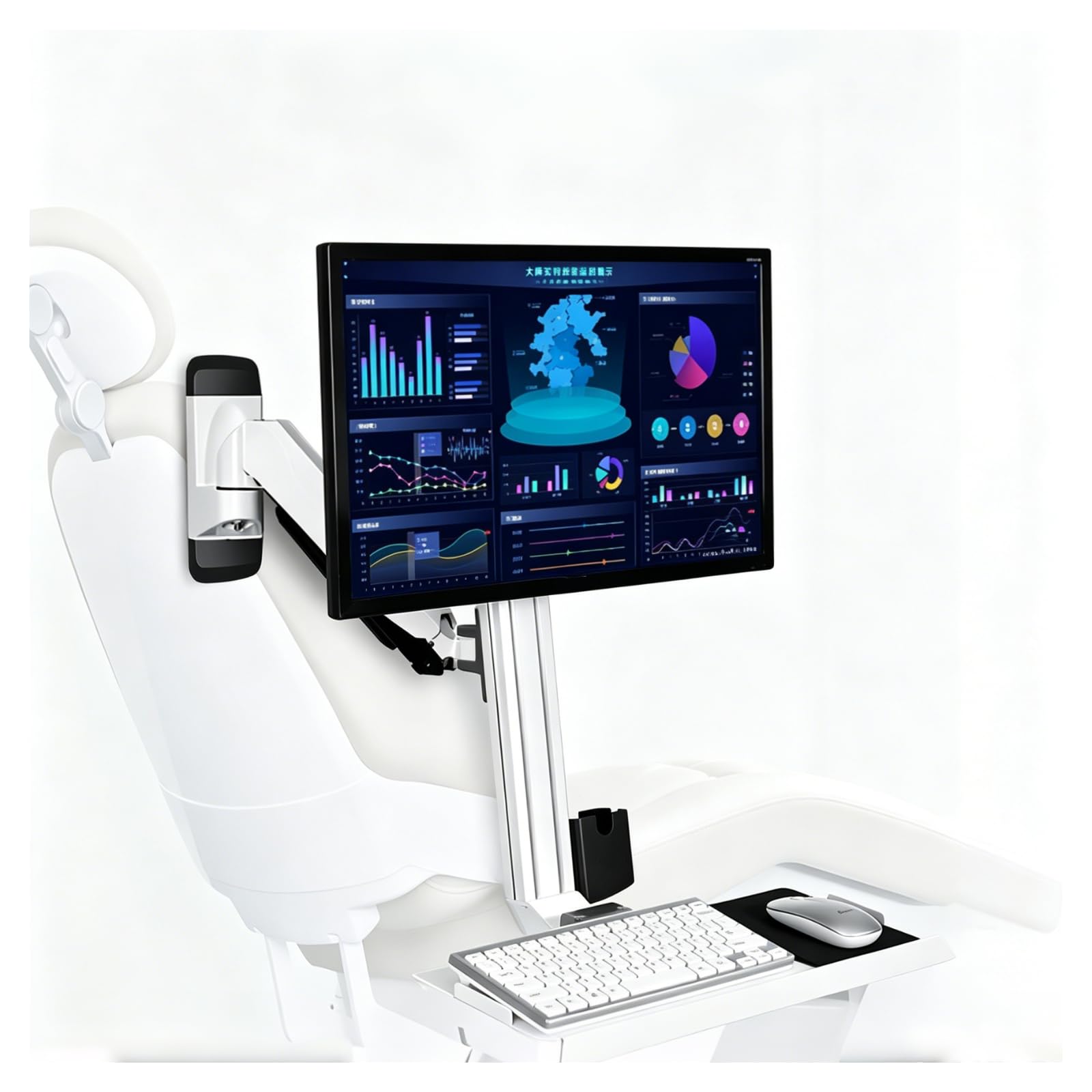 ZHENYUWANG Wall mount for monitor and keyboard 600mmkeyboardtray