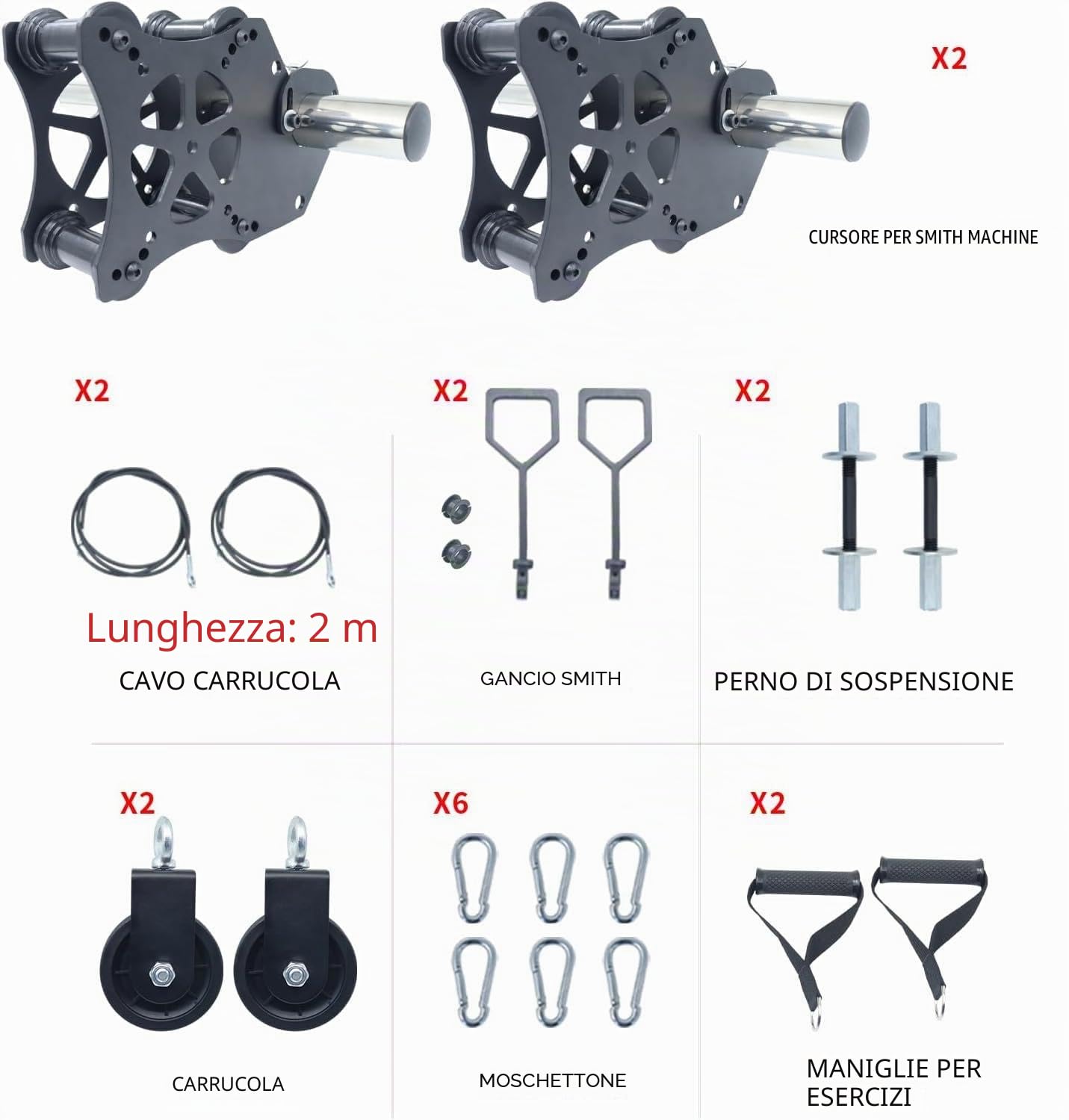 AHTAPFON Accessori Smith Machine per attacchi Power Rack,Sistema di puleggia per cavo macchina,Accessori per rack squat per crossover cavi,Bench Press,Deep Squat,LAT Pull Down