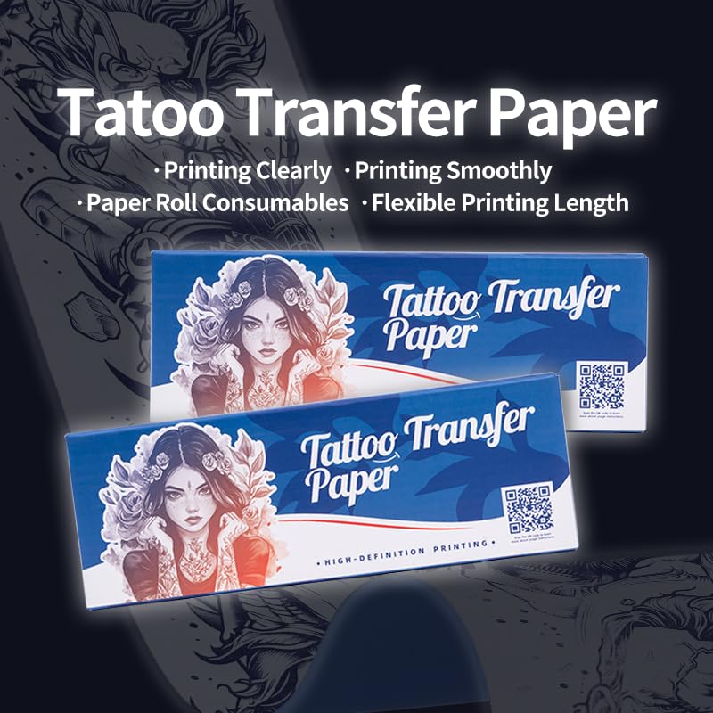 Condition photo showing New/Like New for tattoo transfer paper-98ft tattoo roll paper,two-layer thermal transfer paper for roll paper tattoo transfer machine (roll of paper + stand)