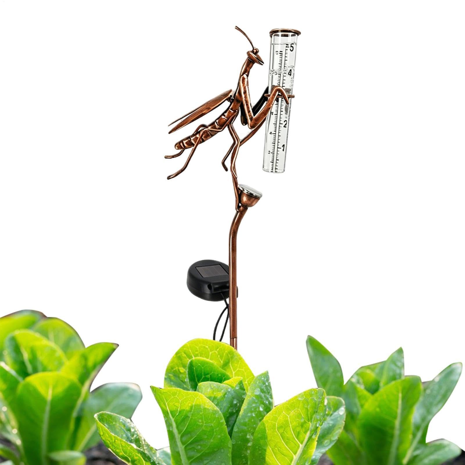 Pluviomètre extérieur LED de jardin pour mesure de l'eau des arbres et pelouse