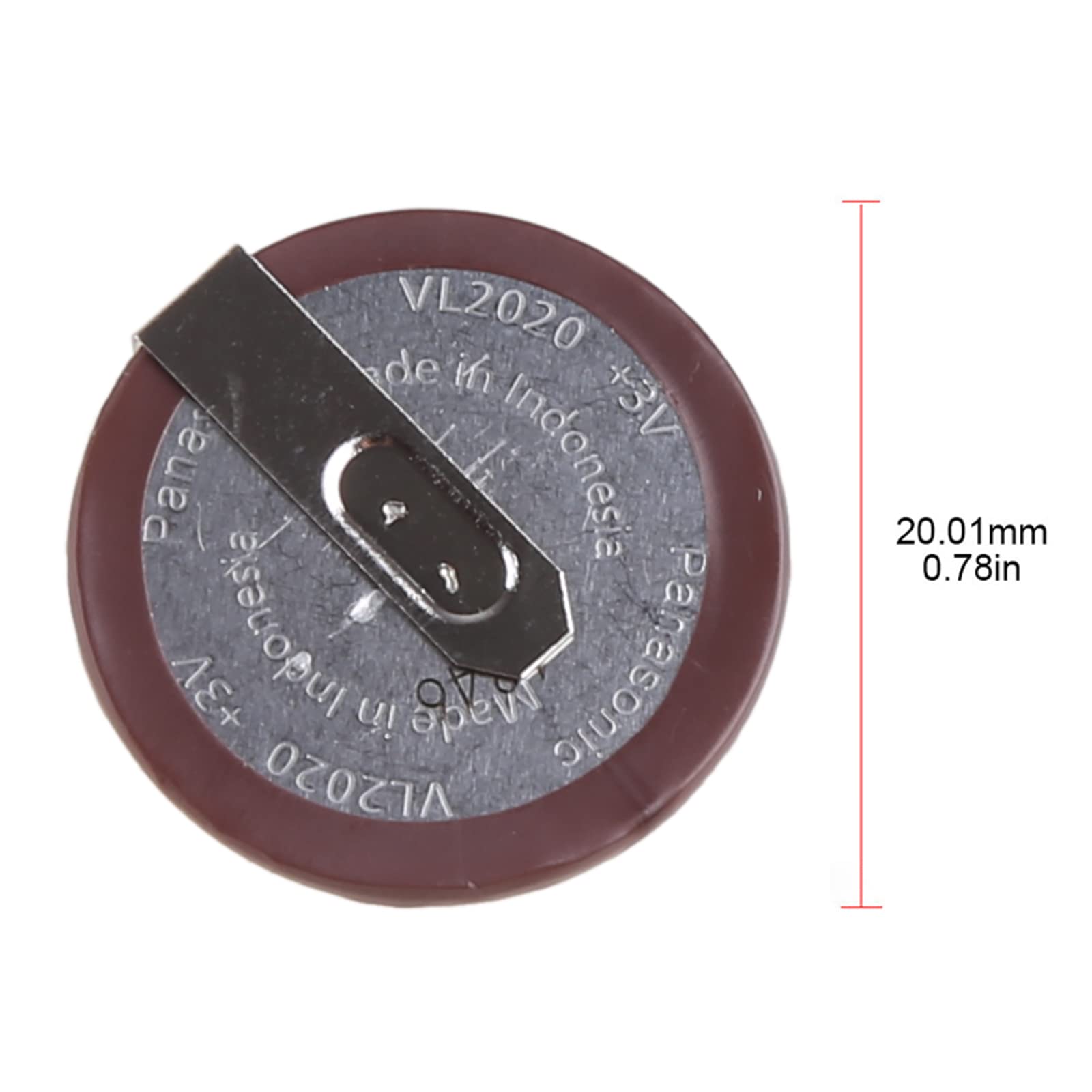 Amazon.co.jp: オリジナル Vl2020 3v 20mah コインタイプ充電式 90 度フィレットリチウムボタン電池車のキー充電式電池 :  家電＆カメラ