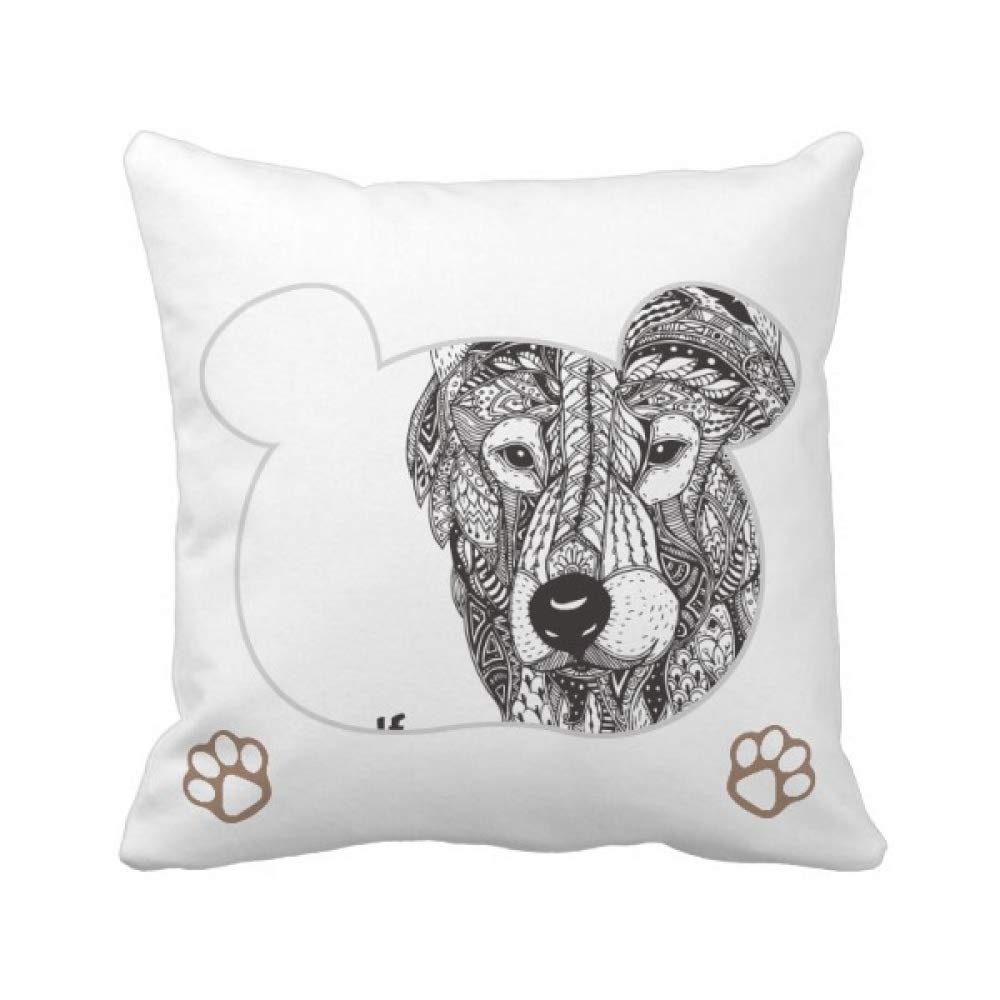 Housse de coussin ours haut de gamme Gray Wolf Friend