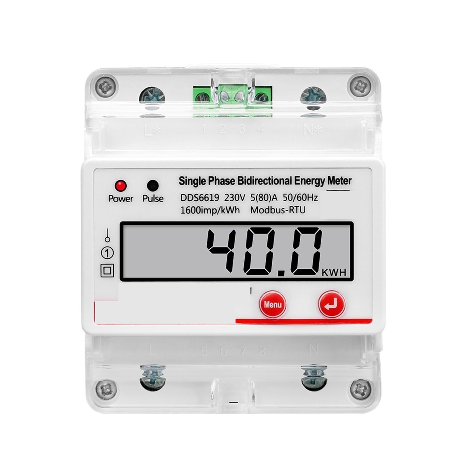PXQCHAVLN Single Phase Energy AC 230V 80A Meter RS485 Pulse Output Power Consumption Multifunctional PV Solar Meters