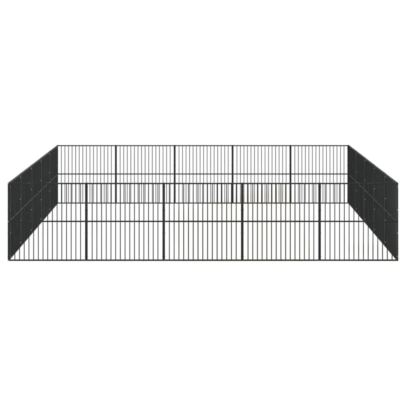 Homgoday Box per cani 20 pannelli in acciaio zincato nero, per esterni e interni, cuccia per cuccioli di animali domestici, rifugio per animali domestici e forniture per animali domestici
