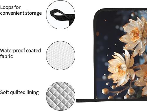 Miniatura 5 de Soportes para ollas de loto blanco bohemio para cocina, resistentes al calor, antideslizantes, almohadillas calientes para cocinar y hornear (8 x 8