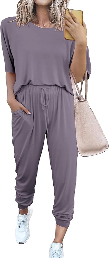 PRETTYGARDEN Women's Two Piece Sets 2025 Summer Spring Jogger Pants Travel Vacation Lounge Outfits Airplane Matching Clothes