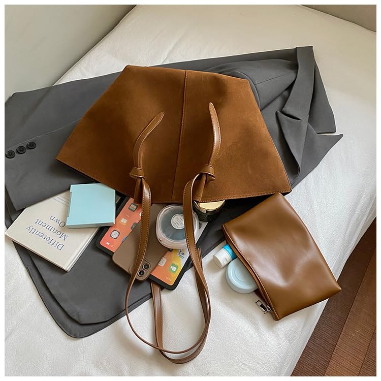 Image of Slouchy Suede Tote Bag Women Crossbody Hobo Shoulder Purses Travel Handbags