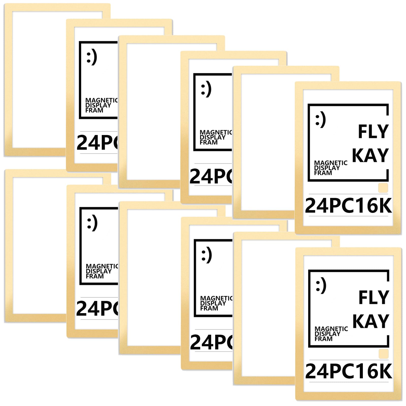 24PCS 16K Magnetic Photo Frames, Self Adhesive Magnetic Picture Diamond Painting Art Display Frame, Waterproof Clear Sign Holders for Notices, Certificate, Poster, Ads, Documents