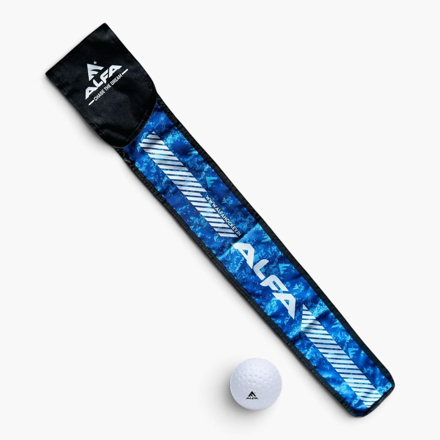 A L F A AX2 Composite Hockey Stick with Stick Bag & Hollow Ball (Scoop Bend) (37 INCHES, Blue Spark) 4