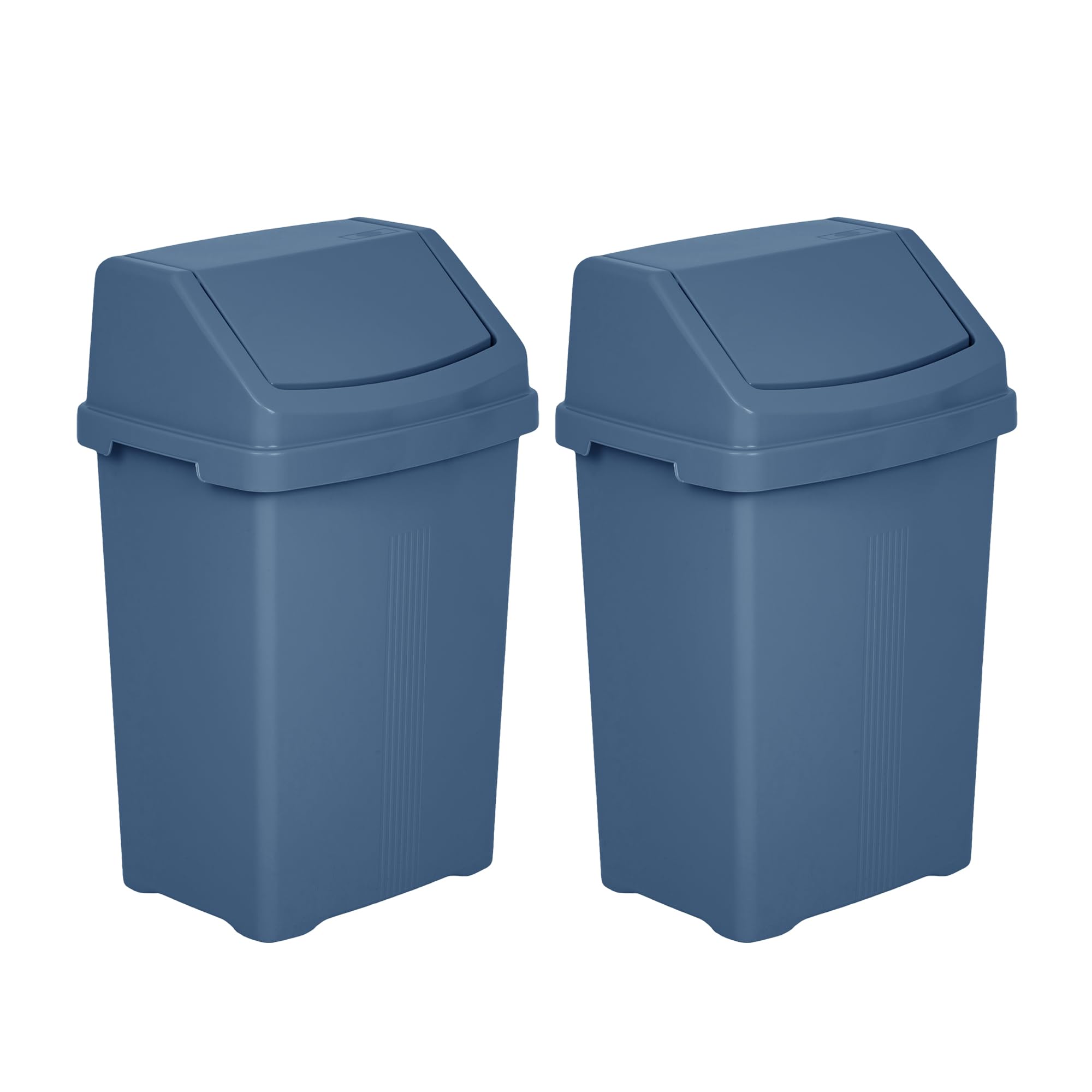 JMS we create smile (๐๐๐ญ ๐จ๐ ๐) Swing Bin Under Kitchen Cabinet Dust Bin Storage Bin Food Grade Plastic Swing Top Waste Rubbish Garden Compost Bin - Made in UK (Medium (25 Litre), Navy)