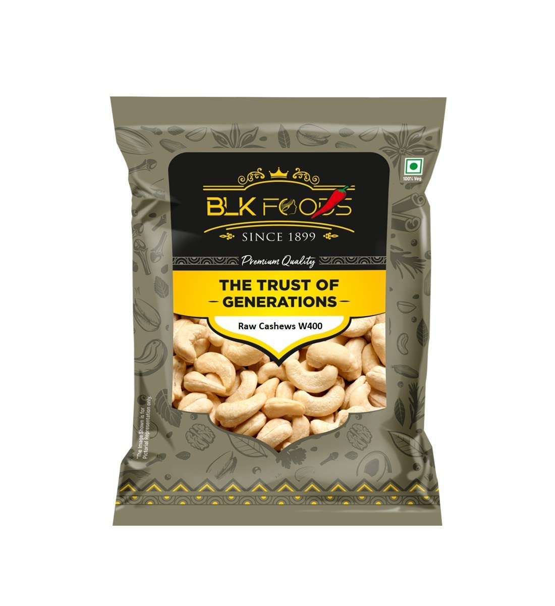 BLK Foods 200g X 3 Raw Cashew Kernels Whole W400 (Daily, 200g X 3)