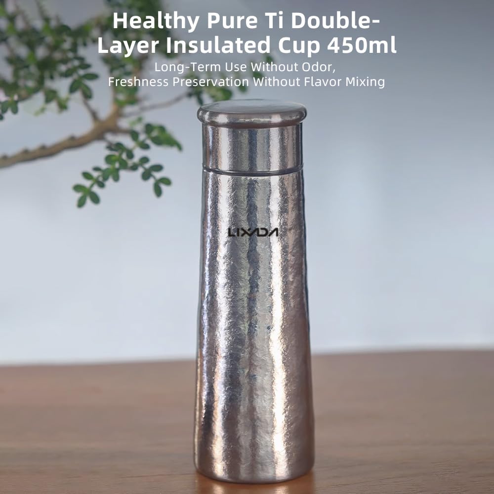 Bouteille D'eau Isolée en Métal Léger Pure Ti 300 Ml Thermos Double Couche pour les Voyages et les Activités de Plein Air