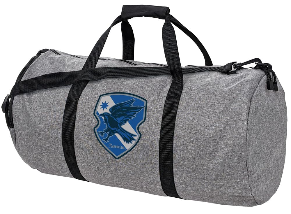Harry Potter Ravenclaw Plaid Sigil Lightweight Duffel Bag for Sports and Gym Packable for Travel