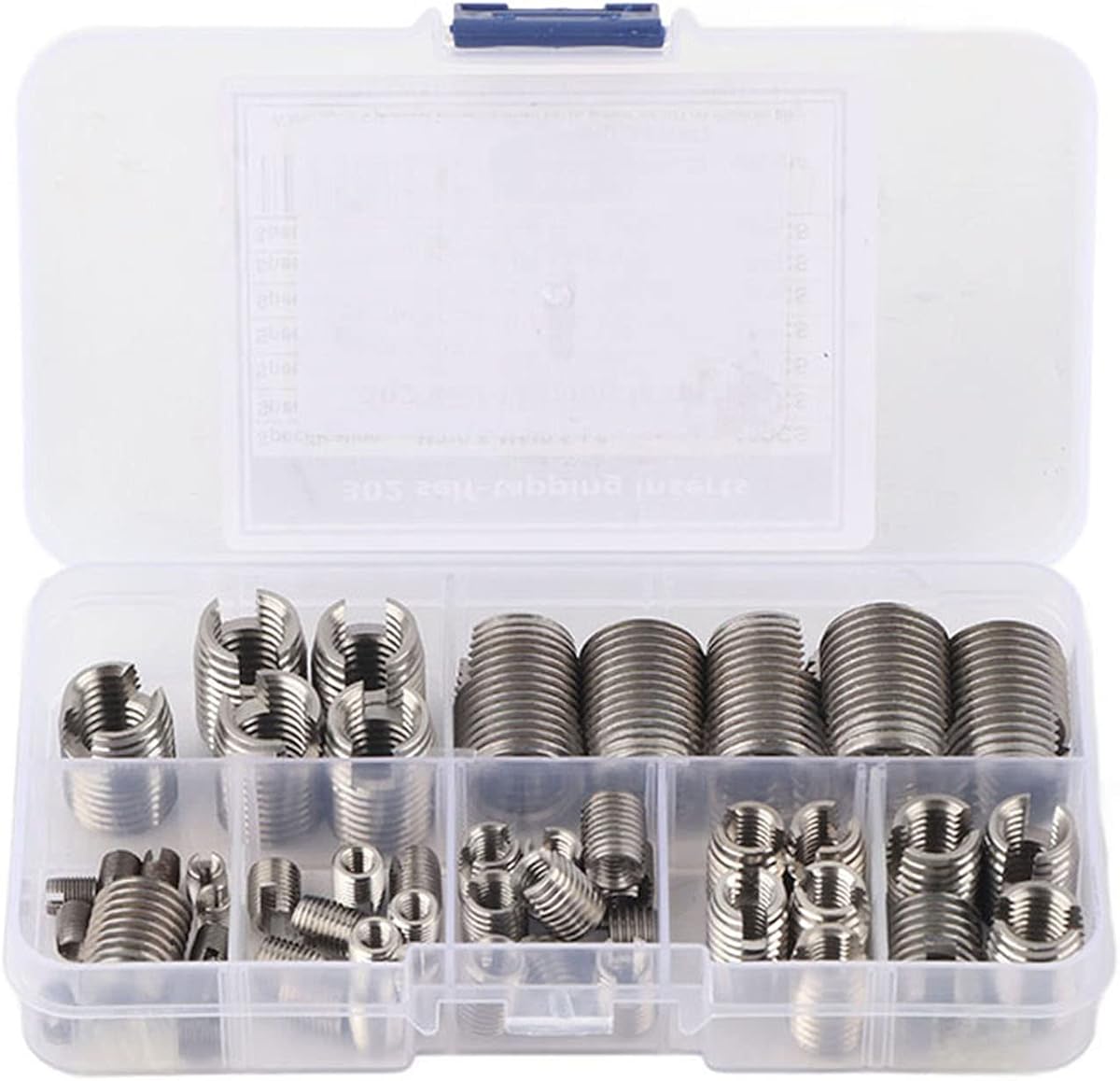 50Pcs Thread Inserts for Metal, M3 M4 M5 M6 M8 M10 M12 | Stainless Steel Inner Thread Self Tapping Threaded Inserts with a Storage Case