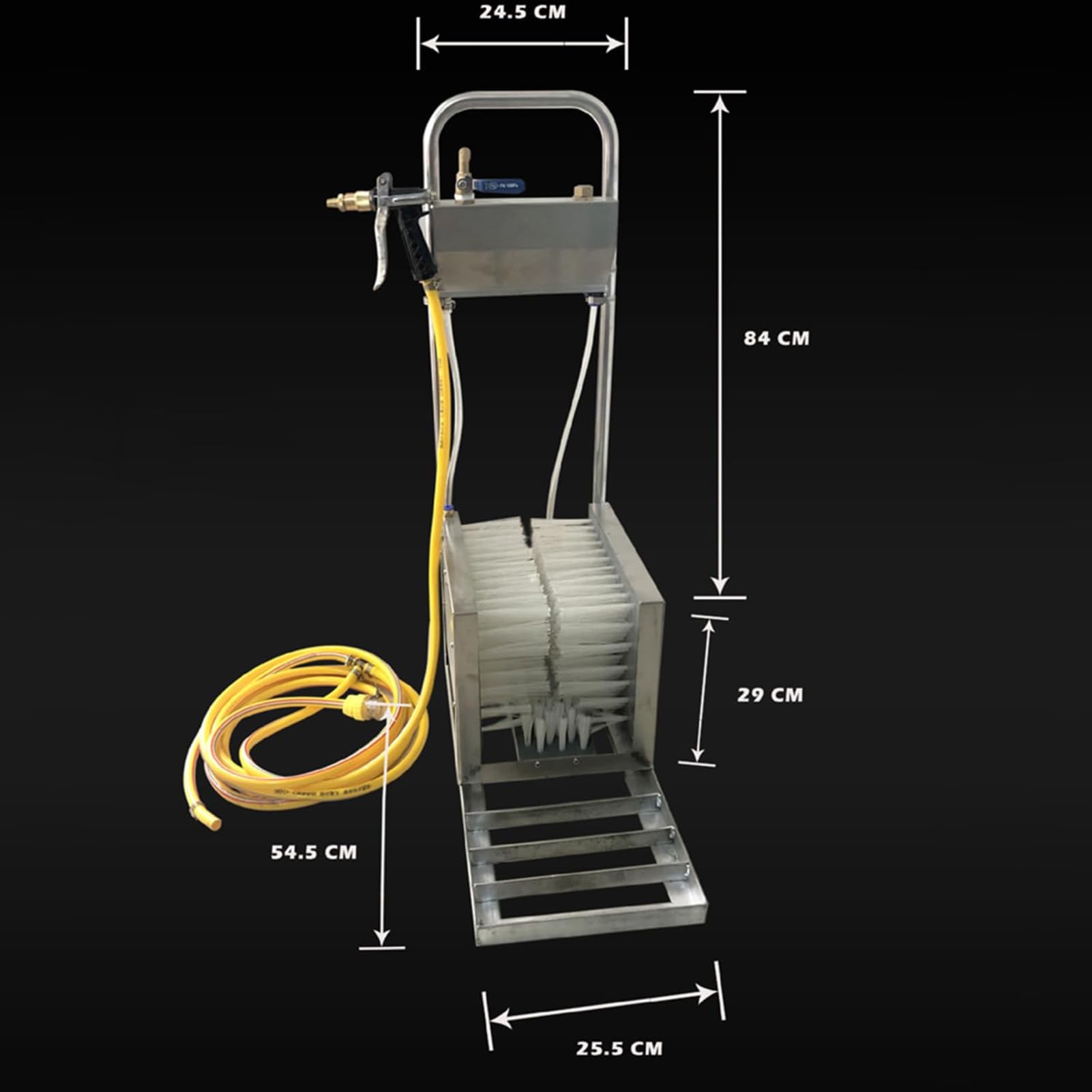 Spazzola per la pulizia delle scarpe, scrubber per rimuovere il fango con pistola a spruzzo d'acqua, raschietto resistente all'usura per stivali per fattoria, giardino, uso esterno