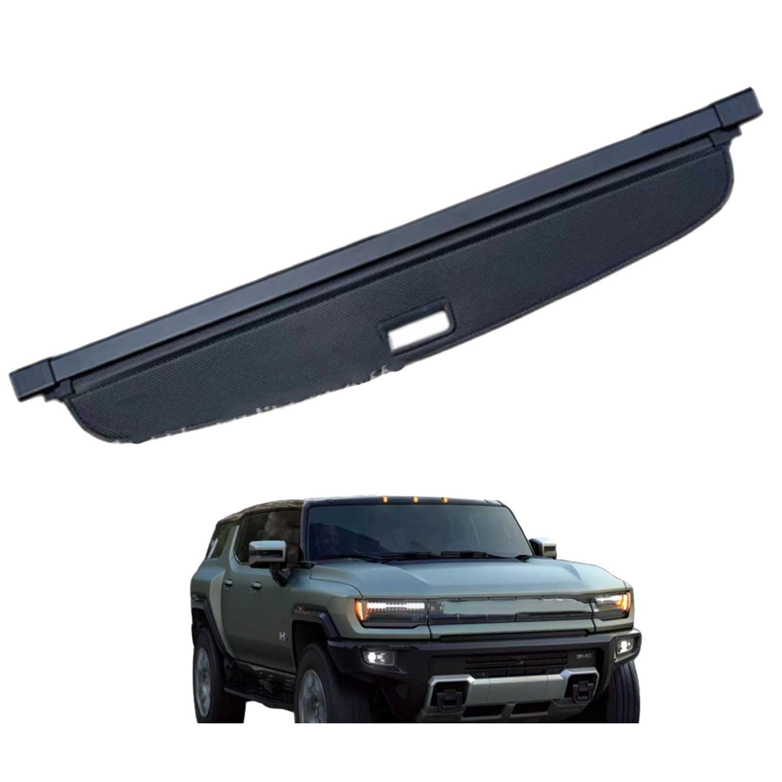 Rear Trunk Parcel Shelf for HUMMER EV SUV, Car Trunk Retractable Cargo Cover Waterproof Rear Trunk Curtain Shelves Accessories,Carbon fiber material