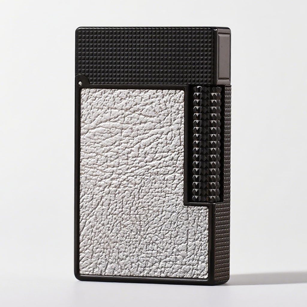 High-end Flip Sound Lighter Brass Butane Gas Refillable High-end Collectible Gift for Men Black Silver