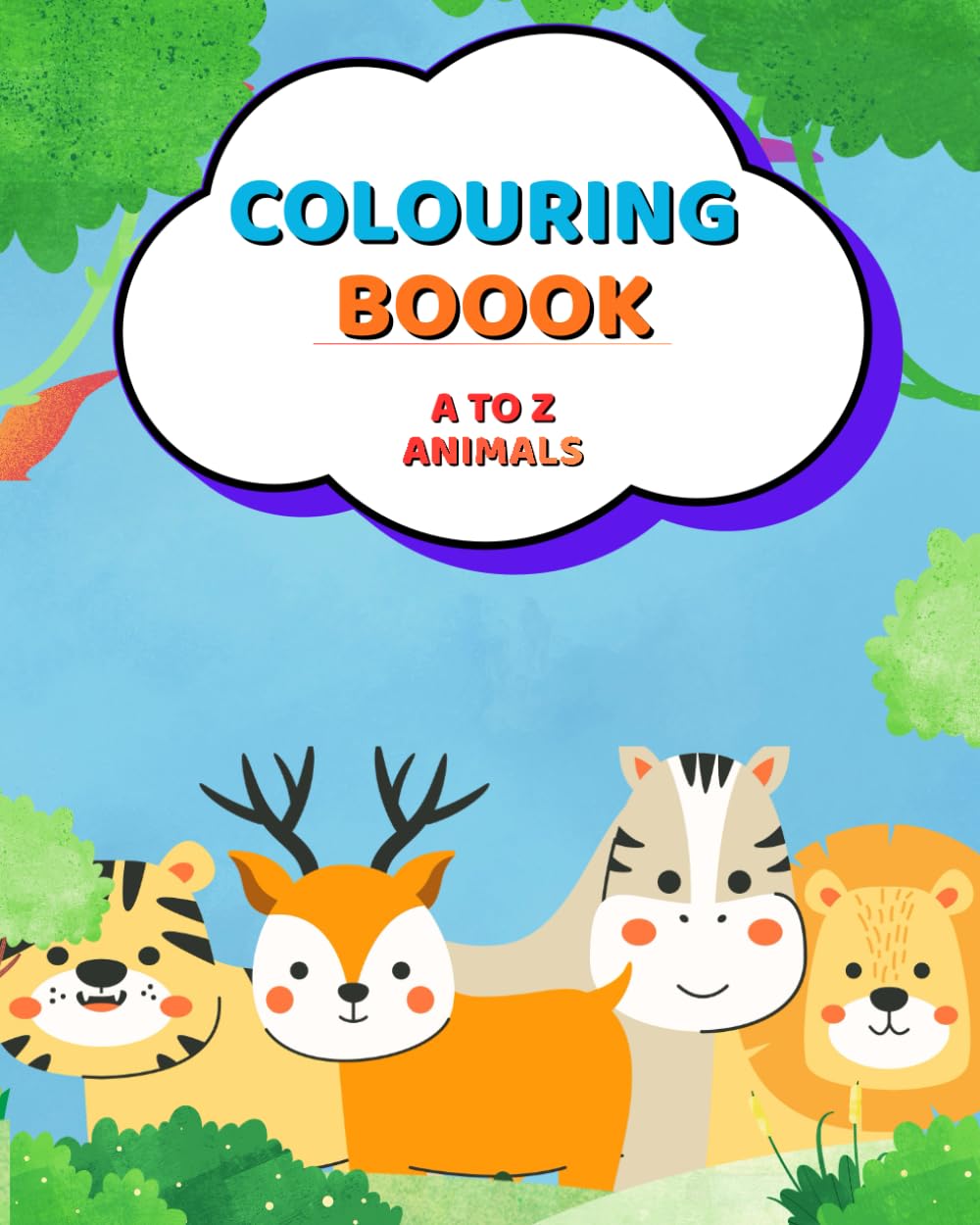 A to Z Animals Coloring Book for Kids: Fun and Easy Alphabet Animal Coloring Pages for Toddlers and Preschoolers