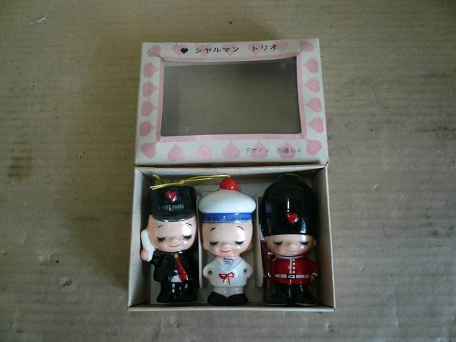 人形　 衛兵　陶器　ルネ　オブジェ　置物　インテリア　工芸品　美術品　A1092 内藤ルネ 陶器人形（兵隊） - 「宝の森」昭和レトロ雑貨