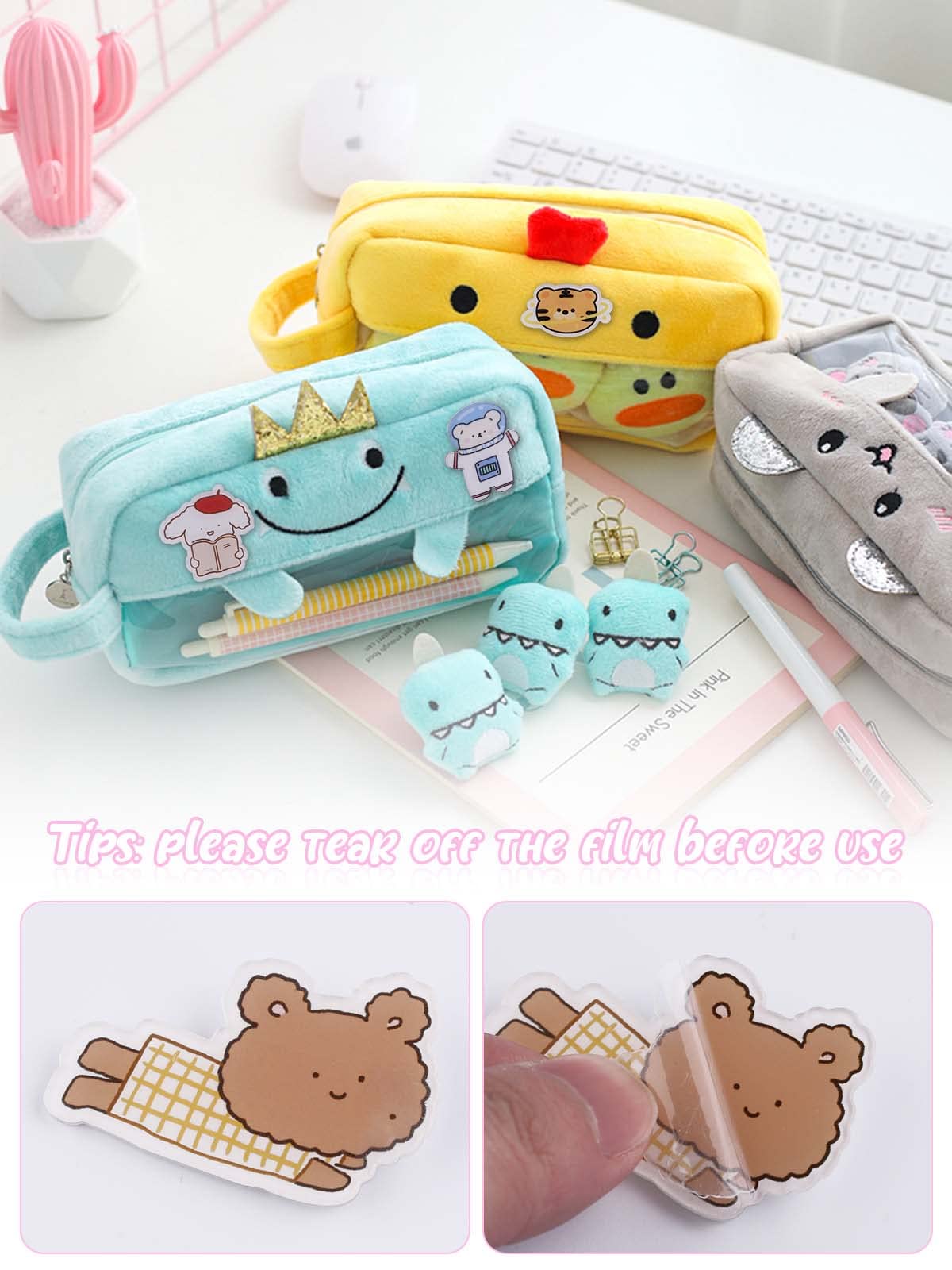 65 Sztuk Akrylowe Śliczne Szpilki, Kalolary Śliczne Estetyczne Odznaki Pin Kawaii Plecak Szpilki Owca Królik Pies Niedźwiedź Dziewczyna Kreskówka Broszka Pin Plecaki Torby Kurtki Bluzy Kapturem Czapki