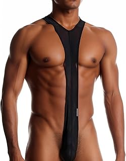 Mens Mankini Leotard Sexy Underwear Swimsuit Thong Hollow Out Wrestling Singlet Lingerie Bodysuit Jockstrap Costume - Buy now