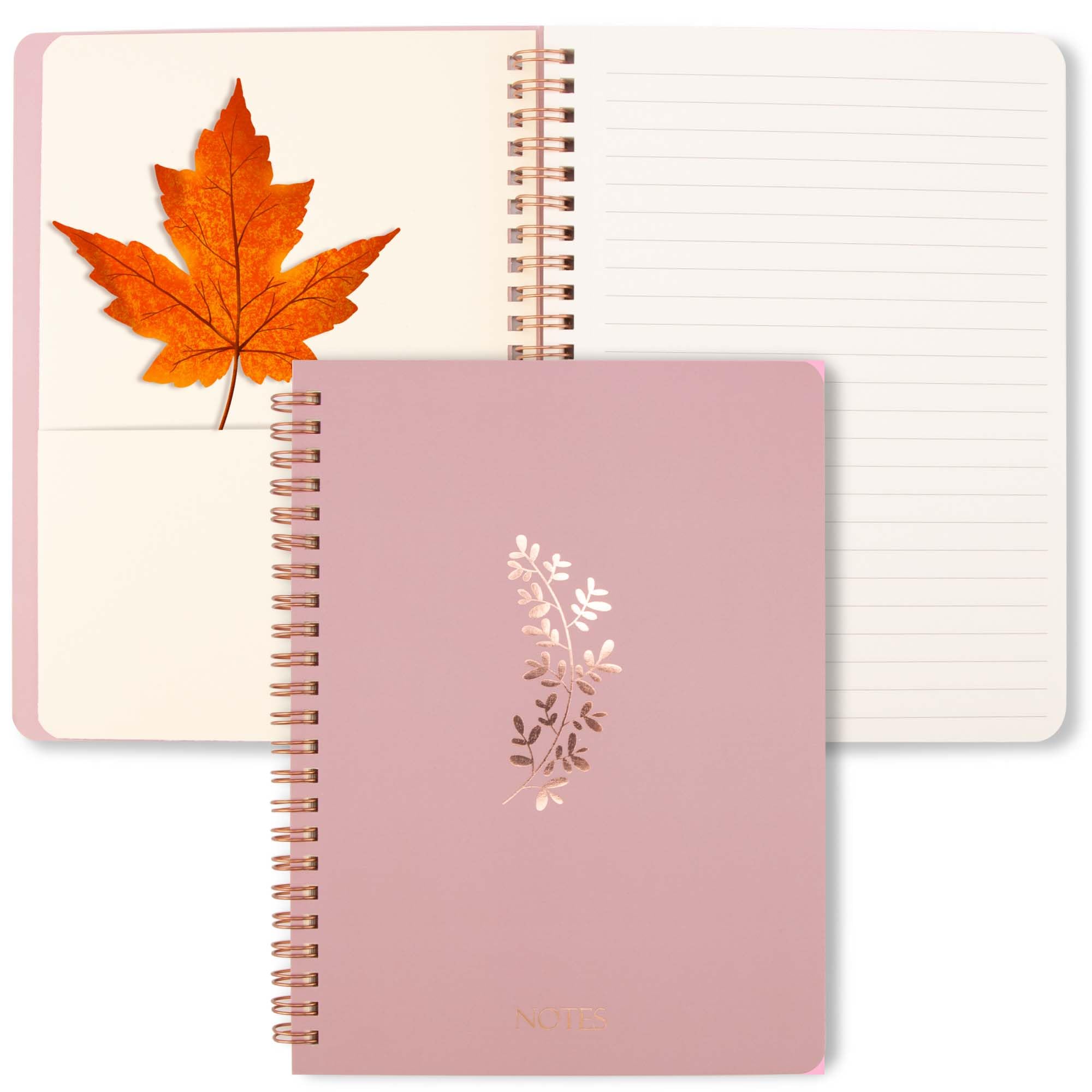 ZenBeya Cute Spiral Notebook A5, Aesthetic Spiral Journal for Women Girls with Pocket & Lined Pages