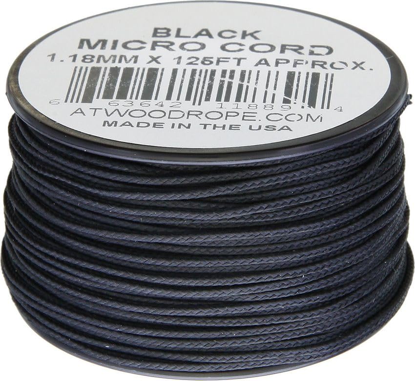 Atwood Rope MFG Micro Utility Cord 1.18mm X 125ft Reusable Spool | Tactical Nylon/Polyester Fishing Gear, Jewelry Making, Camping Accessories