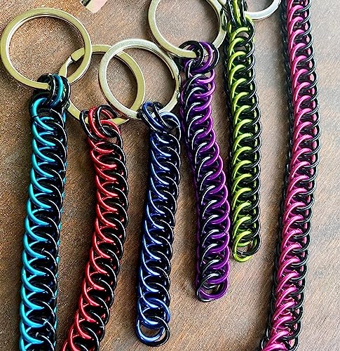 Pink and Black Wallet Chain, Chainmail Wallet Chain, Handmade Wallet Chain, Various Colors to Choose From2