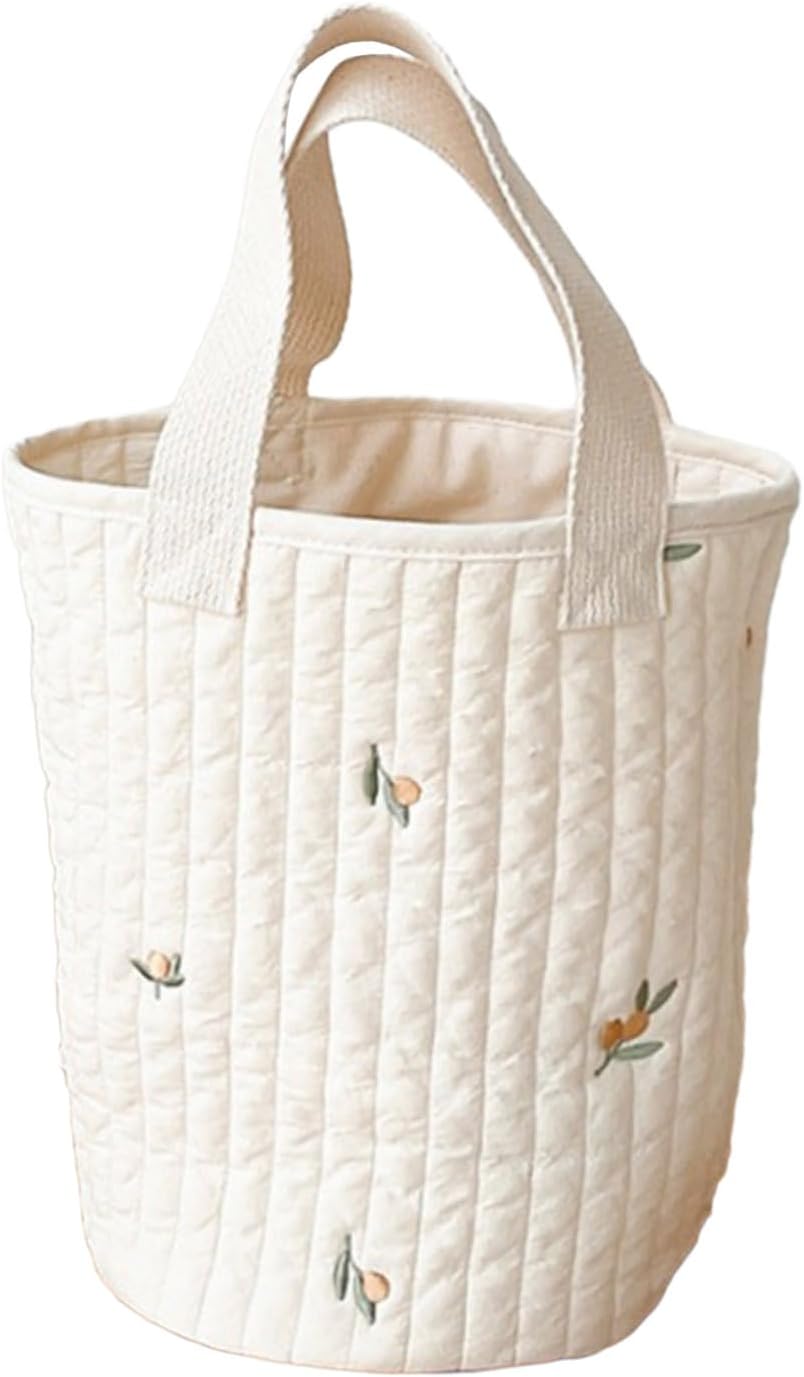 Quilted Diaper Bag Embroidery Bag Large Capacity Bag Handbag Cotton Travel Stroller Storage Bag for Women