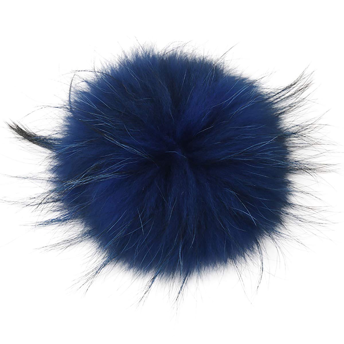Cozylkx Fluffy Pom Pom with Snap, 13-14cm Hairy Pompom Balls for Detachable Knit Hats Bags Shoes (Royal Blue)