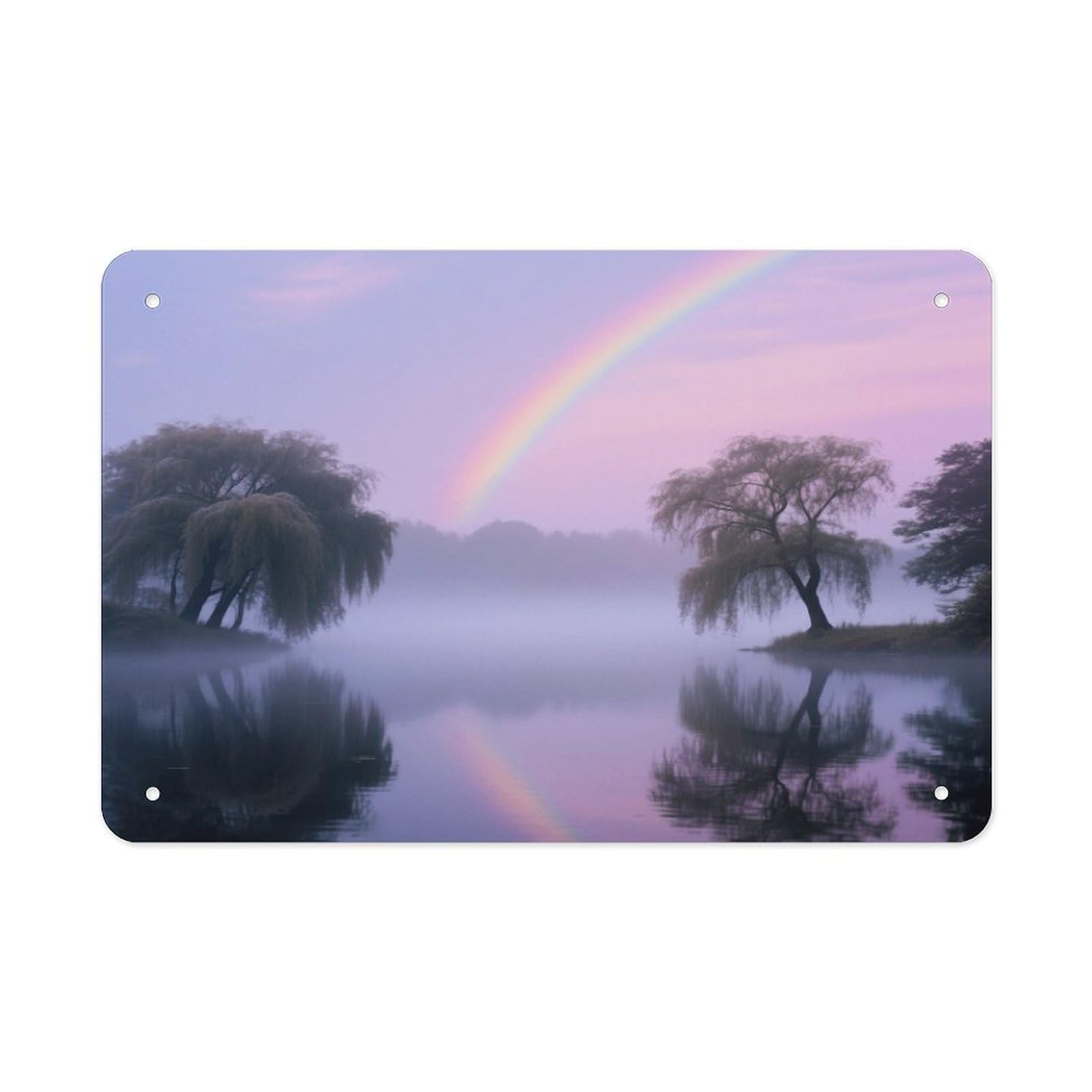 Fodpand Style Willow Forest Rainbow Wall Art Metal Signs Tin Sign