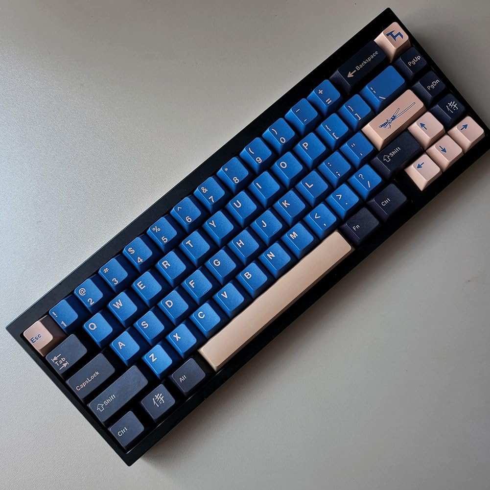 Ginobili Touches de Clavier PBT Profil Cherry Blue Samurai Big Set pour Claviers Mécaniques