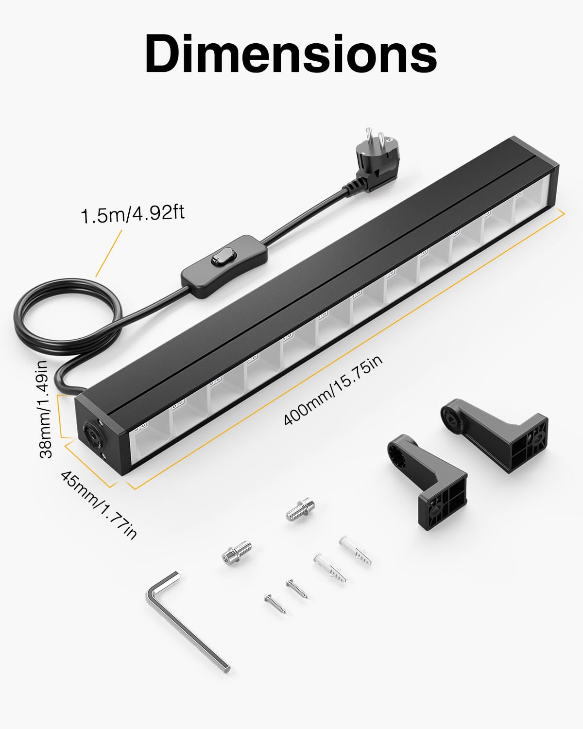 Onforu 27W LED Schwarzlicht, UV Bar Schwarzlichtlampe mit Stecker, IP66 Wasserdicht UV Strahler Außen, Fluoreszenz Schwarzlicht Strahler mit 60 LEDs, UV Licht Röhre mit Schalter für Party, Deko
