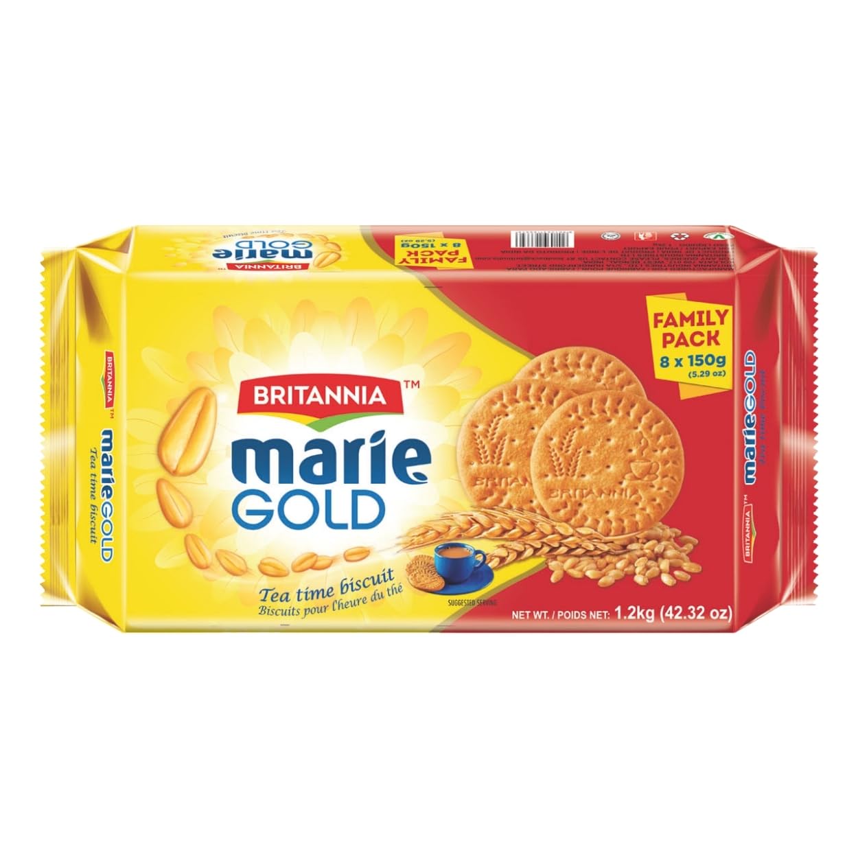 Britannia Marie Gold Cookies 21.16oz (600g) - Crispy Tea Time Snack - Delicious Grocery Cookies (Pack of 1)