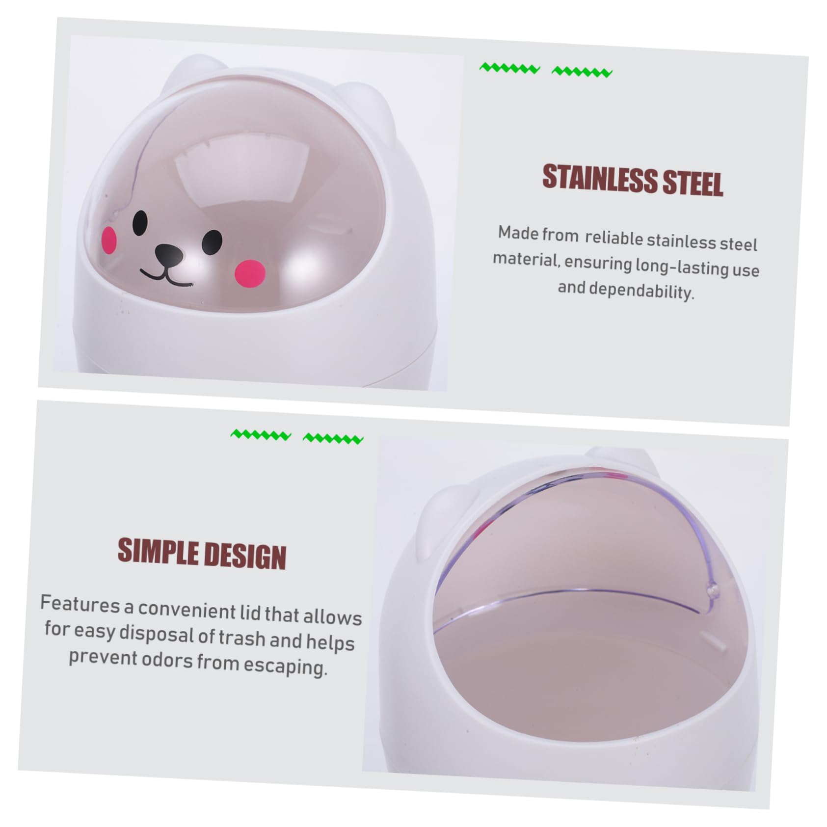 Corbeille En Plastique Poubelle,Mini Poubelle De Bureau Design Créatif Animal Panda Avec