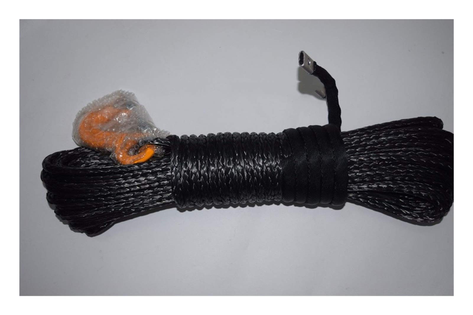 Winch Rope, Black 8mm*30m Synthetic Winch Rope,Replacement Cable,Tow,Spectra
