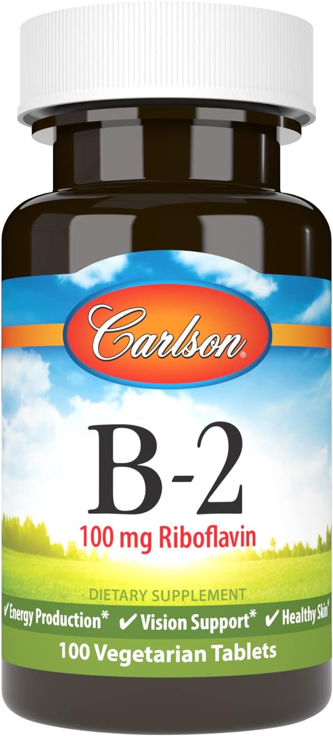 Carlson, Vitamin B-2, 100 mg, 100 Vegetarian Tablets