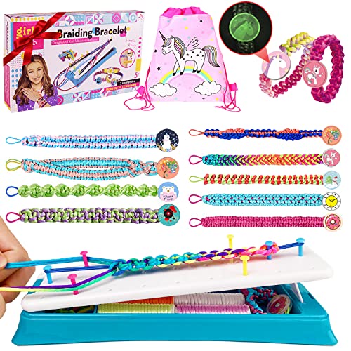 Friendship Bracelet Jewelry Making Kit for Girls DIY Arts and Crafts Toys for 6 7 8 9 10 11 12 Years Old, Kids' Party Supplies Crafts for Kids Age 8-12,Best Birthday Gifts for Teen Girls